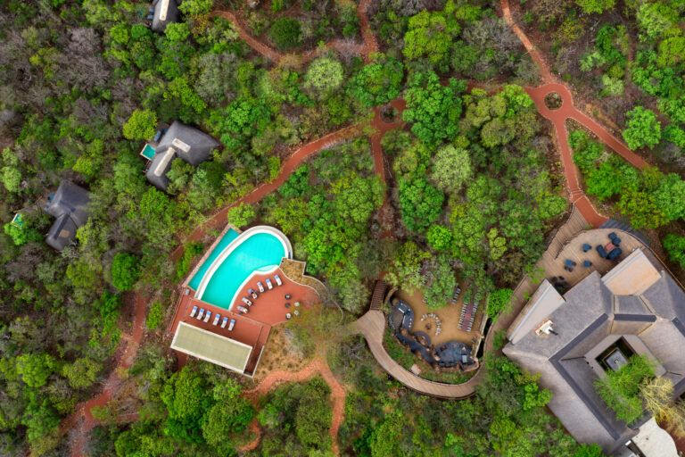 South africa phinda mountain aerial of the lodge 17