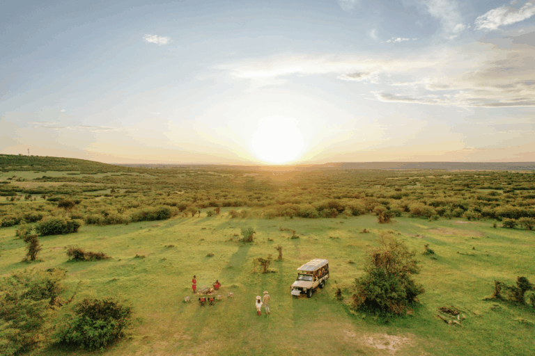 Sundowner outside camp mara bushtops © oliver fly photography 3