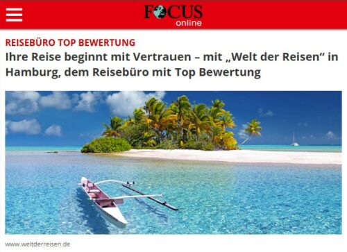 Reisebüro mit 100% 5★ bewertungen, top 50 in deutschland | focus online über welt der reisen, hamburg